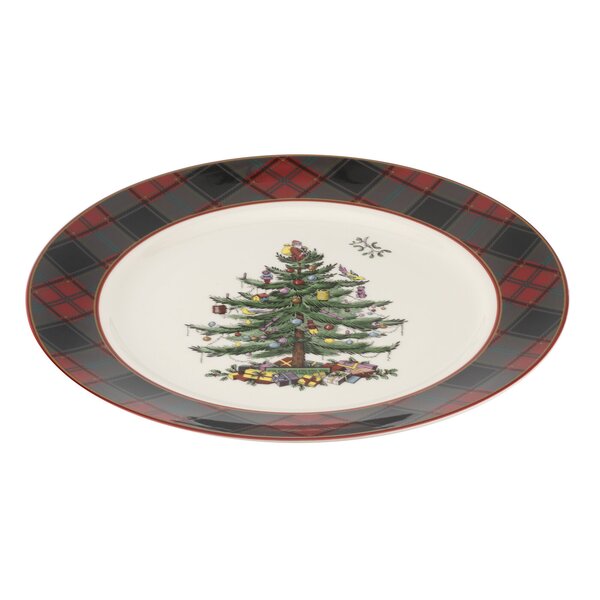 Spode Christmas Tree Tartan 11" Dinner Plate